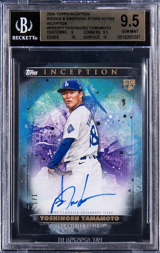 2024 Topps Yoshinobu Yamamoto Inception & Emerging Stars Autographs Inception #BRES-YY card image