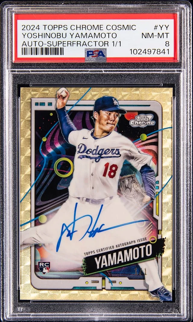 2024 Topps Yoshinobu Yamamoto Cosmic Chrome Autograph SuperFractor #CCA-YY card image