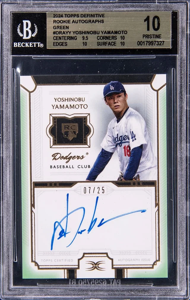 2024 Topps Yoshinobu Yamamoto Definitive Collection Autograph #DRA-YY card image