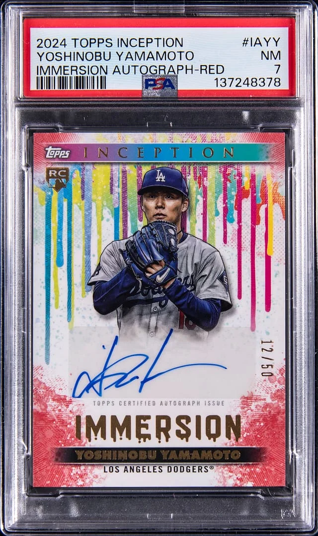 2024 Topps Yoshinobu Yamamoto Inception Immersion Autograph Red #IA-YY card image