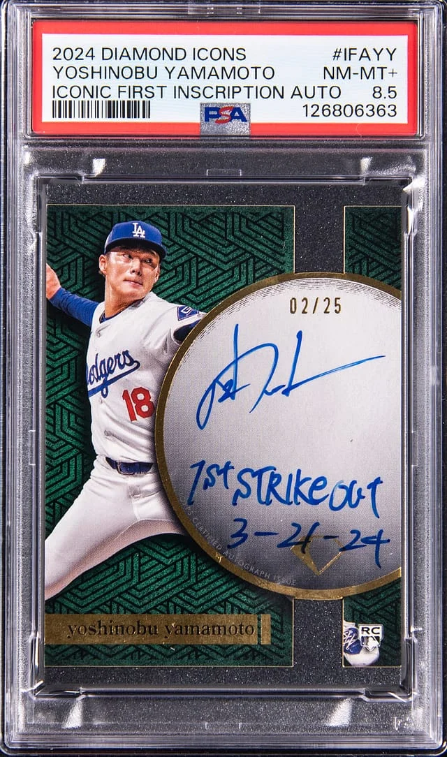 2024 Topps Yoshinobu Yamamoto Diamond Icons Firsts Inscription Autograph Gold #IFA-YY card image