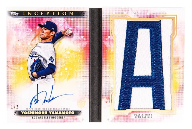 2024 Topps Yoshinobu Yamamoto Inception Autographed Letter Patch Book #ILBC-YY card image