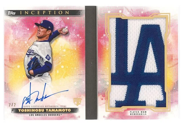 2024 Topps Yoshinobu Yamamoto Inception Autograph Team Logo Patch Book #ITBC-YY card image