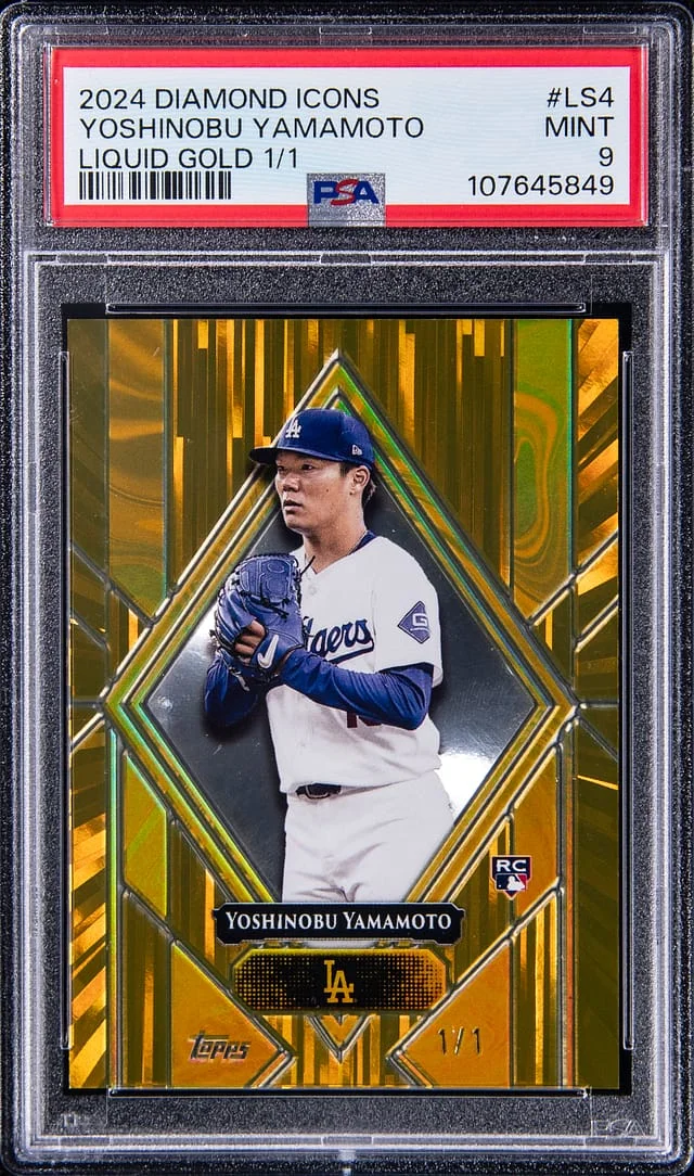 2024 Topps Yoshinobu Yamamoto Diamond Icons Liquid Gold #LS-4 card image