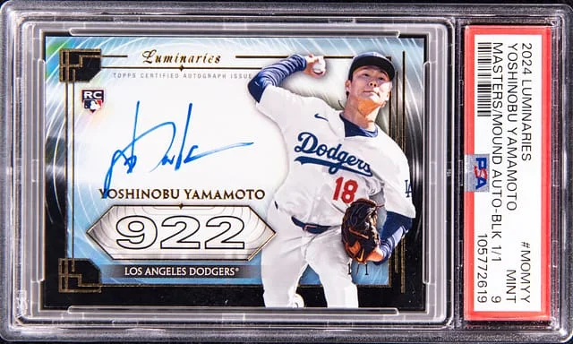 2024 Topps Yoshinobu Yamamoto Luminaries Masters of the Mound Autographs Black #MOM-YY card image