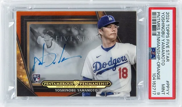 2024 Topps Yoshinobu Yamamoto Five Star Pentamerous Penmanship-Orange #PPYY card image