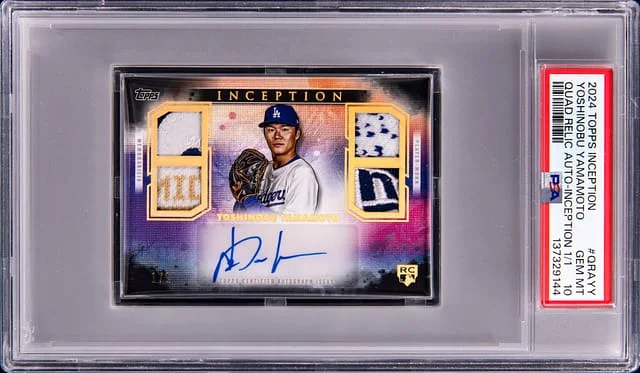 2024 Topps Yoshinobu Yamamoto Inception Quad Relic Autograph Inception #QRA-YY card image