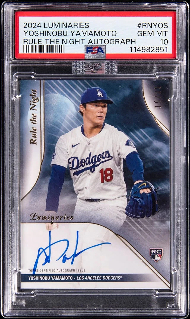 2024 Topps Yoshinobu Yamamoto Luminaries Rule The Night Autograph #RN-YOS card image