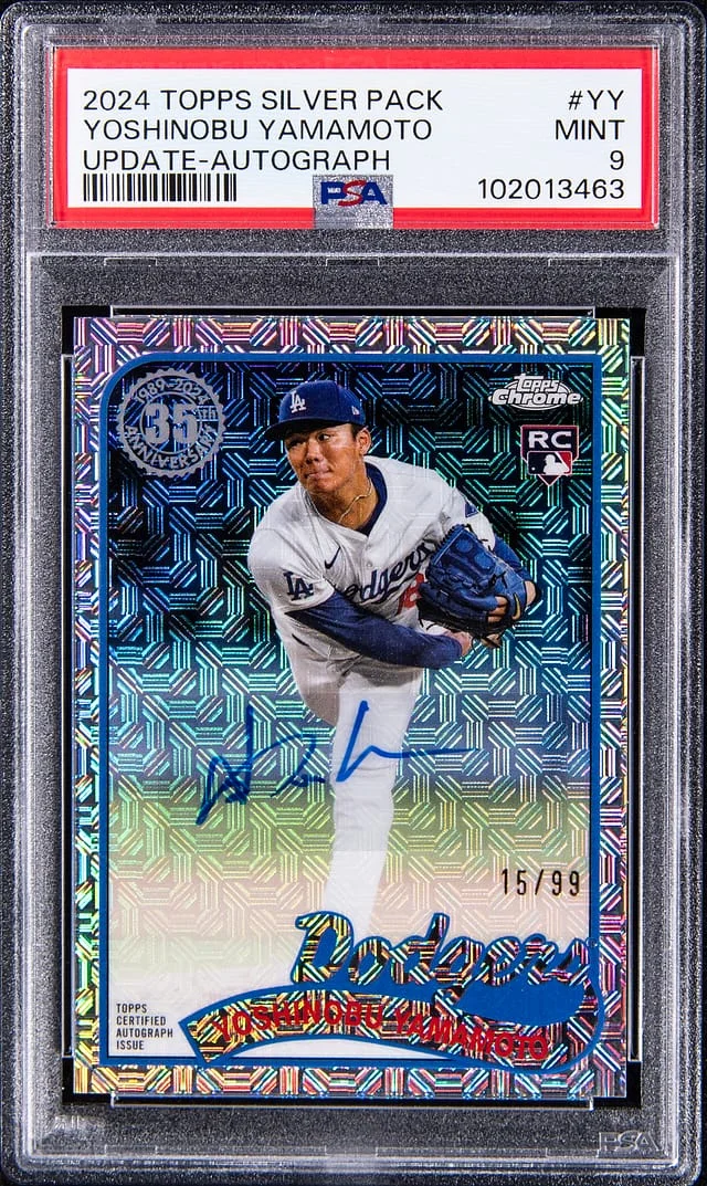 2024 Topps Yoshinobu Yamamoto Silver Pack Update Autograph #T89CU-YY card image