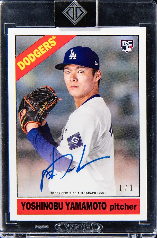 2024 Topps Yoshinobu Yamamoto Transcendent Collection Through The Years Autograph 1966 Topps #YY-1966 card image