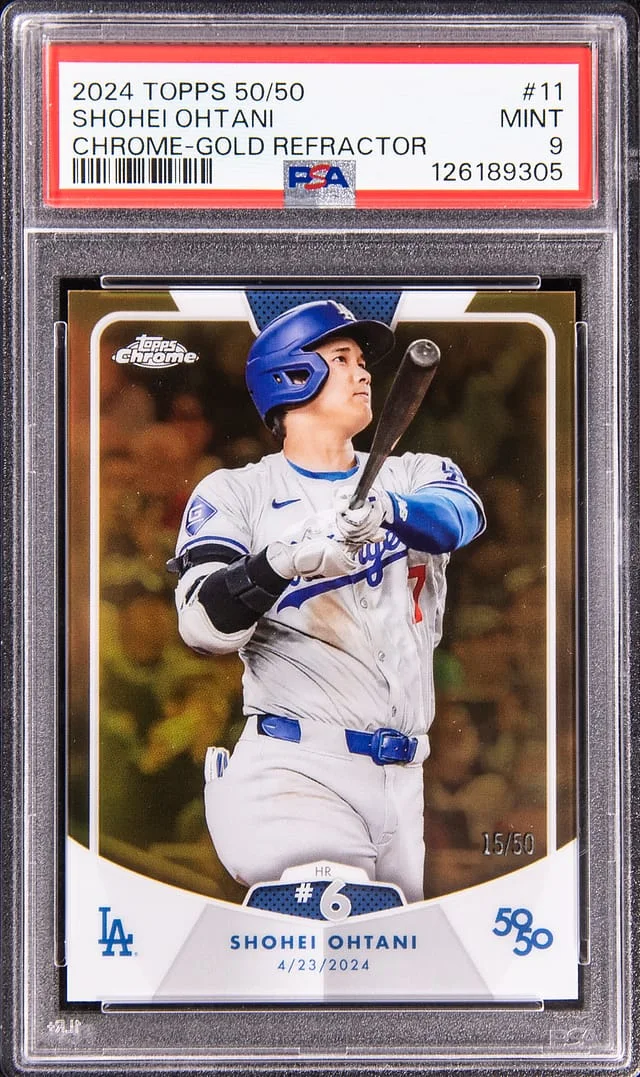 2024 Tops 50/50 Chrome Gold Refractor Shohei Ohtani #11 card image