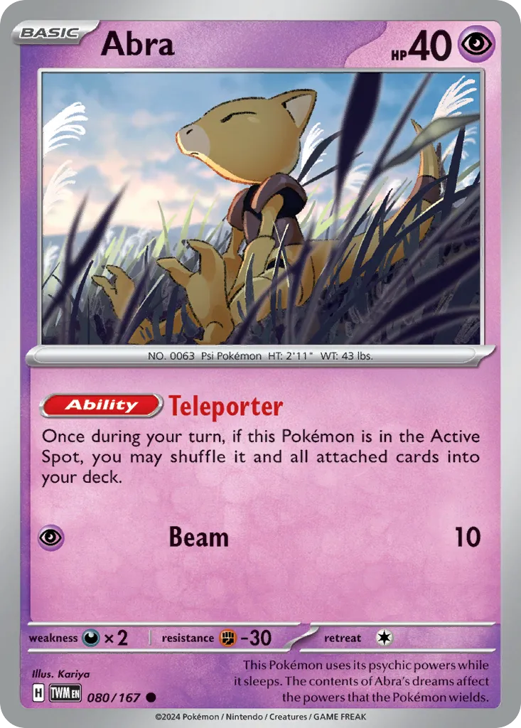 2024 Twilight Masquerade Abra Common #080/167 Common card image