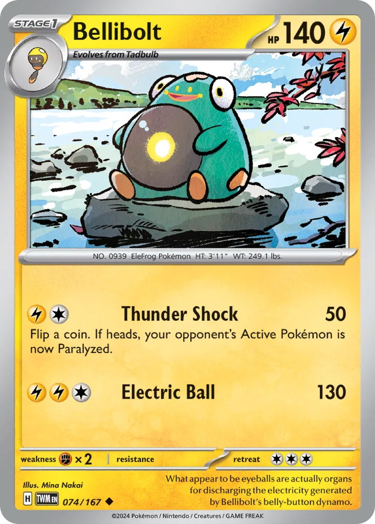 2024 Twilight Masquerade Bellibolt Uncommon #074/167 Uncommon card image