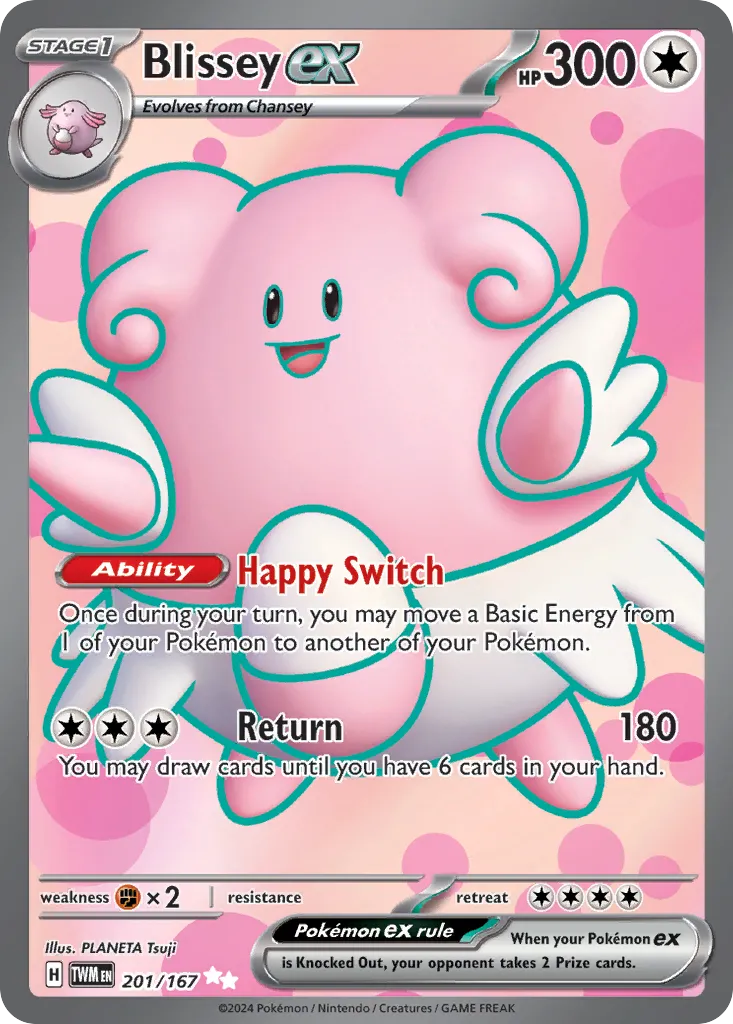 2024 Twilight Masquerade Blissey ex #134/167 Double Rare card image