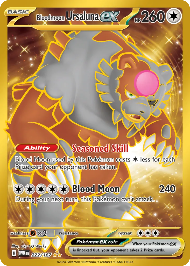 2024 Twilight Masquerade Bloodmoon Ursaluna ex #141/167 Double Rare card image