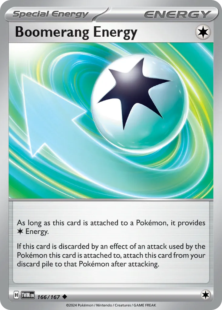 2024 Twilight Masquerade Boomerang Energy #166/167 Uncommon card image