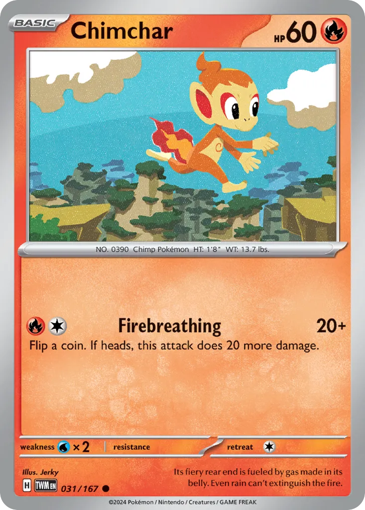 2024 Twilight Masquerade Chimchar Common #031/167 Common card image