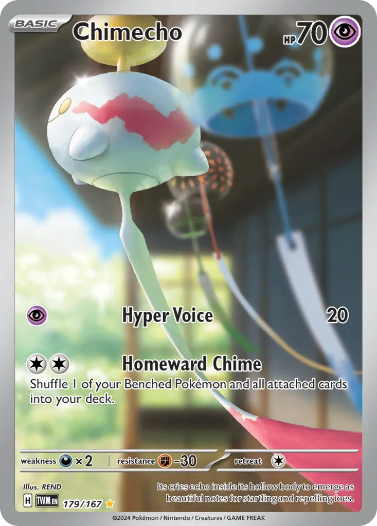 2024 Twilight Masquerade Chimecho #179/167 Illustration Rare card image