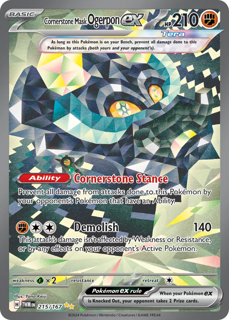 2024 Twilight Masquerade Cornerstone Mask Ogerpon ex #199/167 Ultra Rare card image