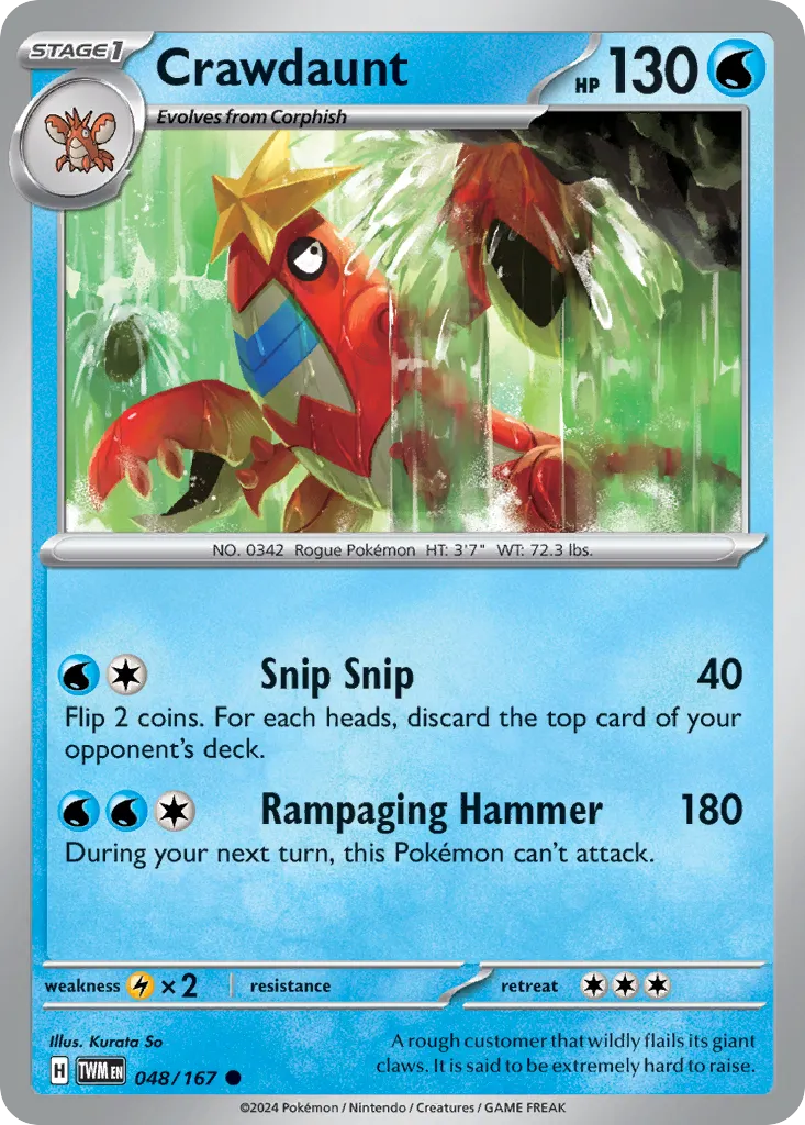 2024 Twilight Masquerade Crawdaunt Common #048/167 Common card image