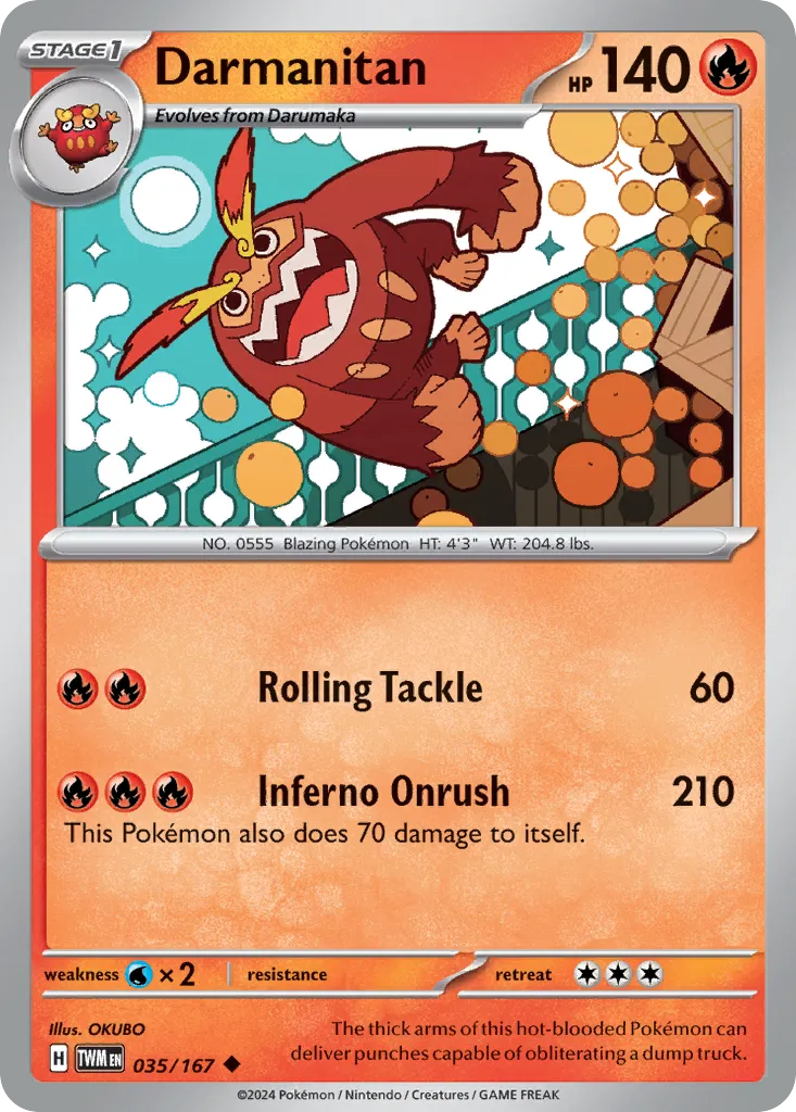 2024 Twilight Masquerade Darmanitan #035/167 Uncommon card image