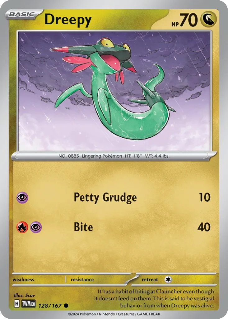 2024 Twilight Masquerade Dreepy Common #128/167 Common card image