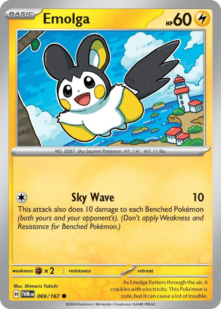 2024 Twilight Masquerade Emolga Common #069/167 Common card image