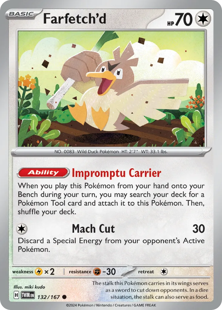 2024 Twilight Masquerade Farfetch'd Common #132/167 Common card image