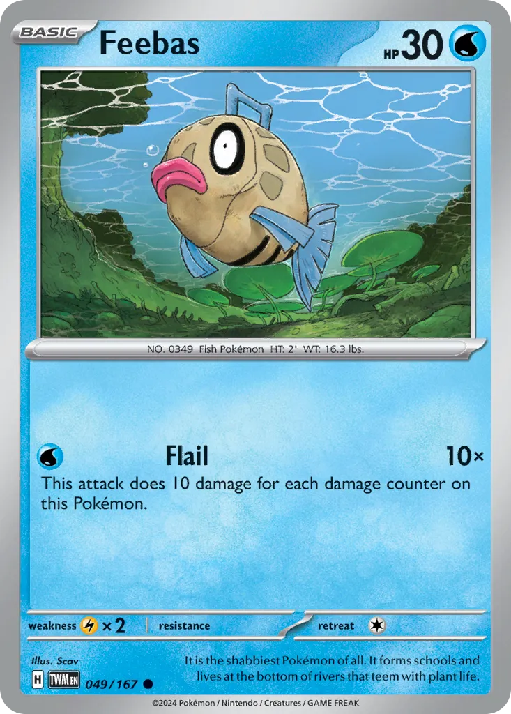 2024 Twilight Masquerade Feebas Common #049/167 Common card image