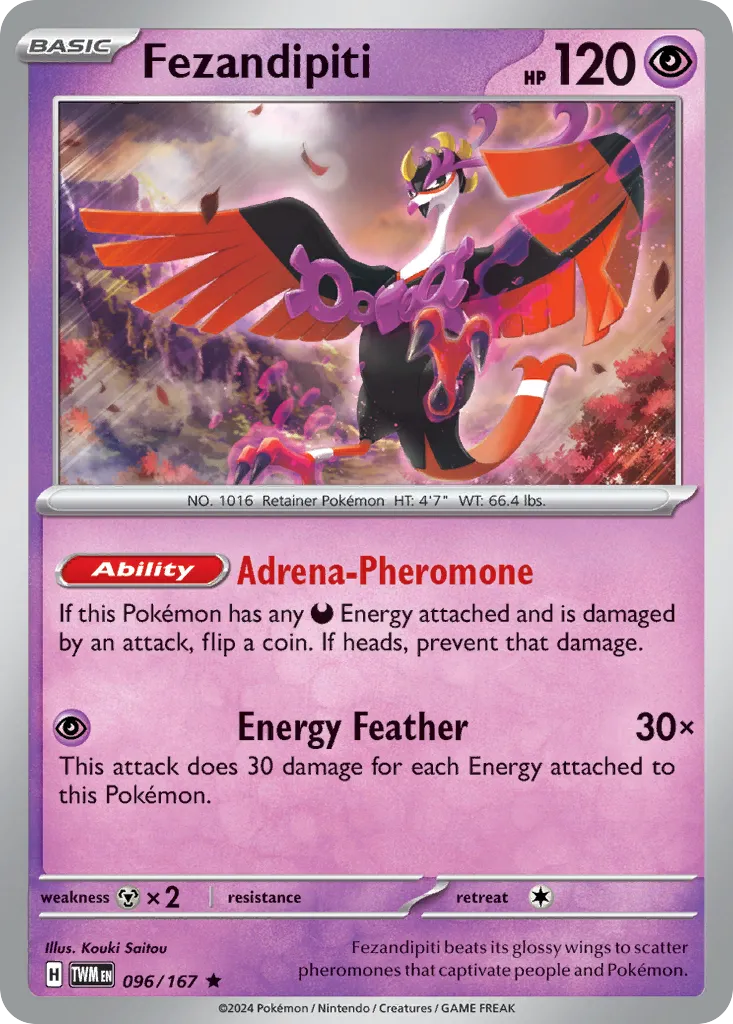 2024 Twilight Masquerade Fezandipiti #096/167 Rare card image