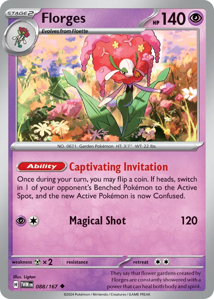 2024 Twilight Masquerade Florges Uncommon #088/167 Uncommon card image