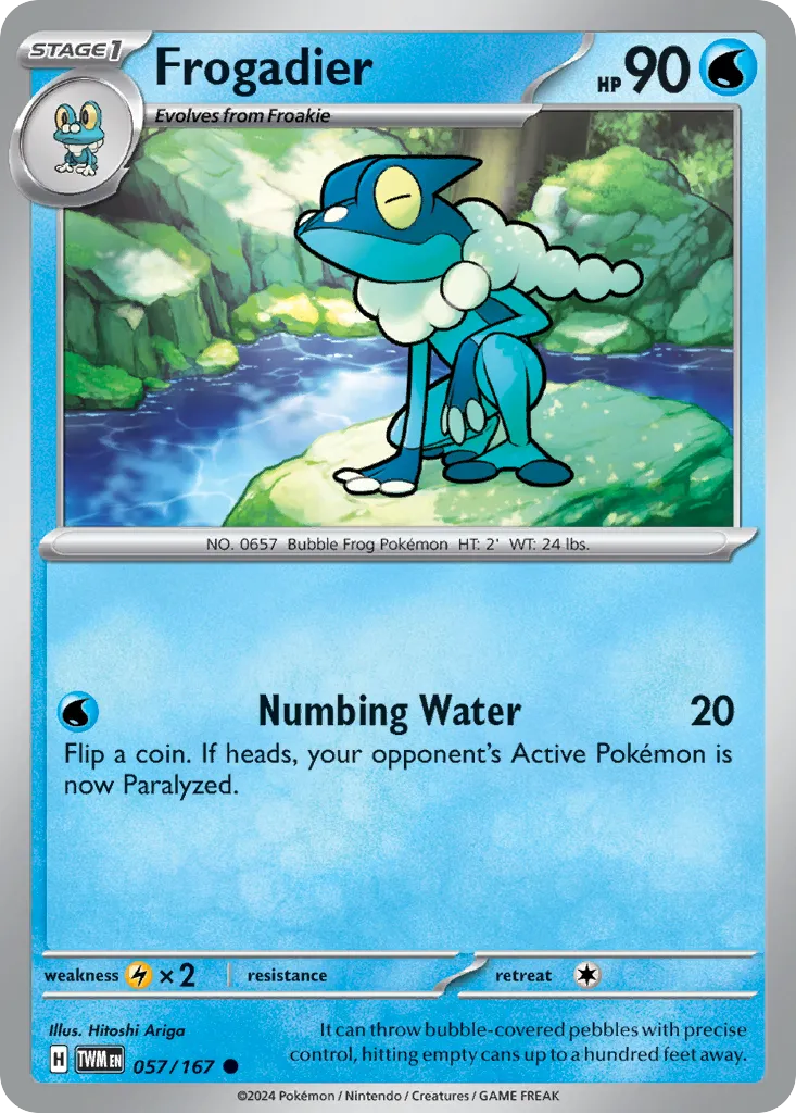 2024 Twilight Masquerade Frogadier Common #057/167 Common card image