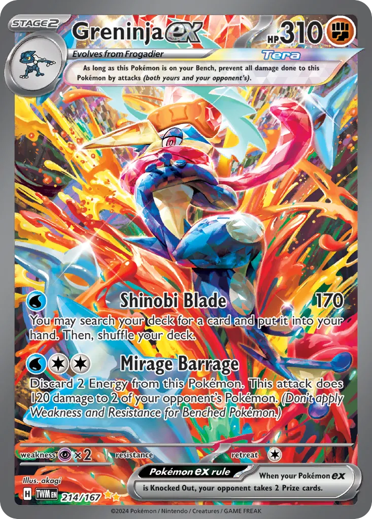 2024 Twilight Masquerade Greninja ex #198/167 Ultra Rare card image