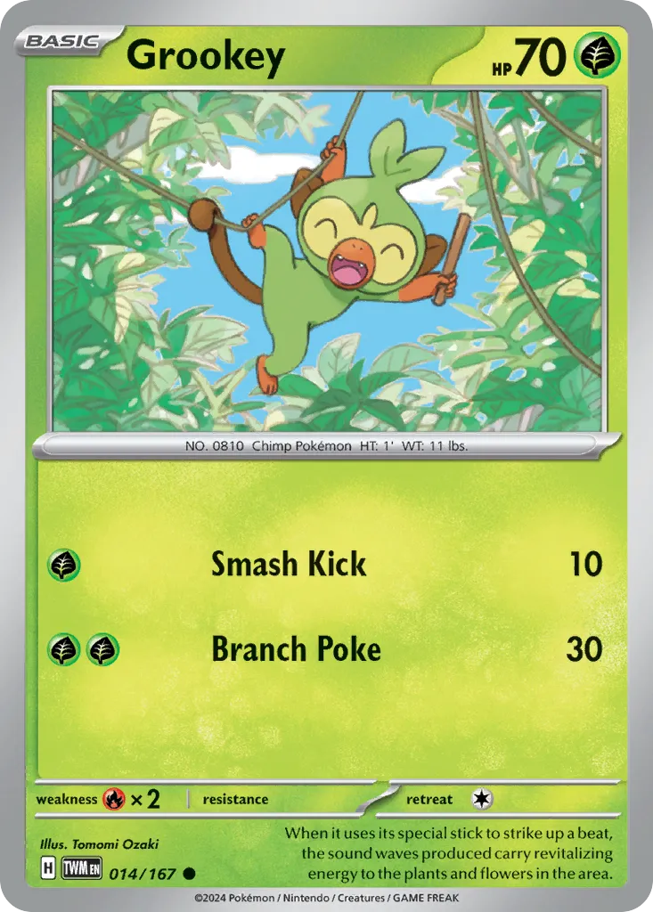 2024 Twilight Masquerade Grookey Common #014/167 Common card image