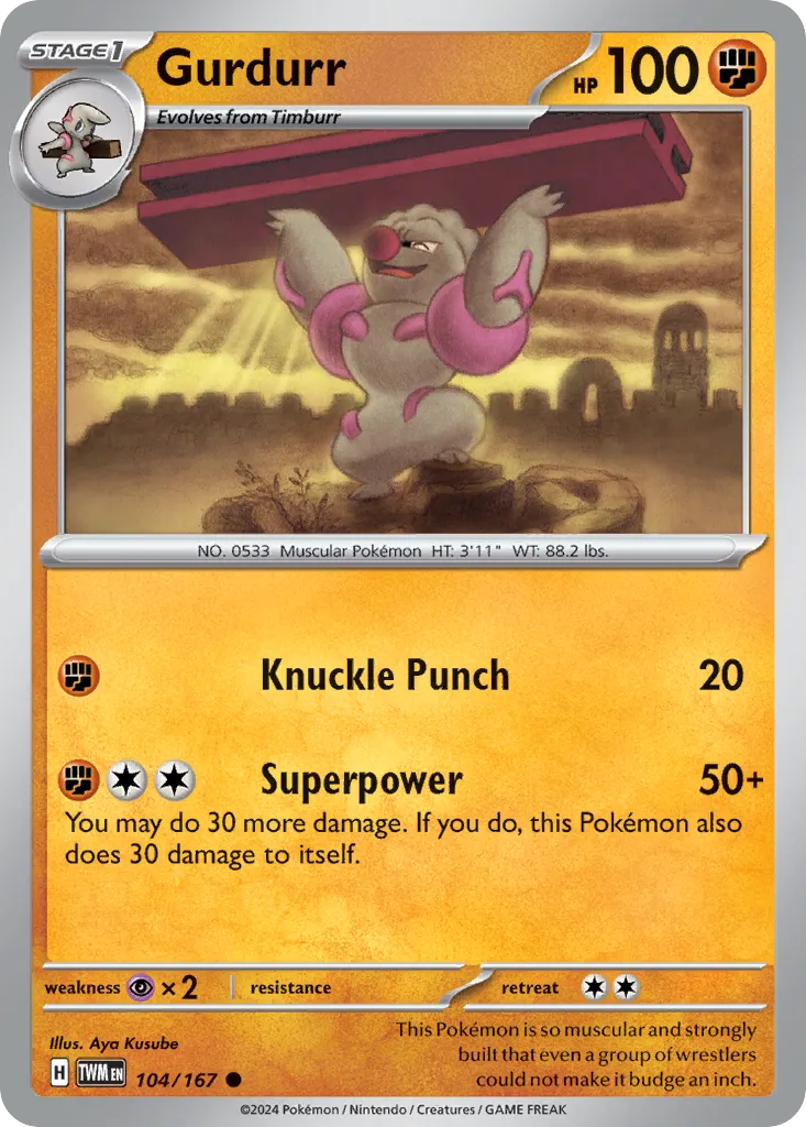 2024 Twilight Masquerade Gurdurr #104/167 Common card image