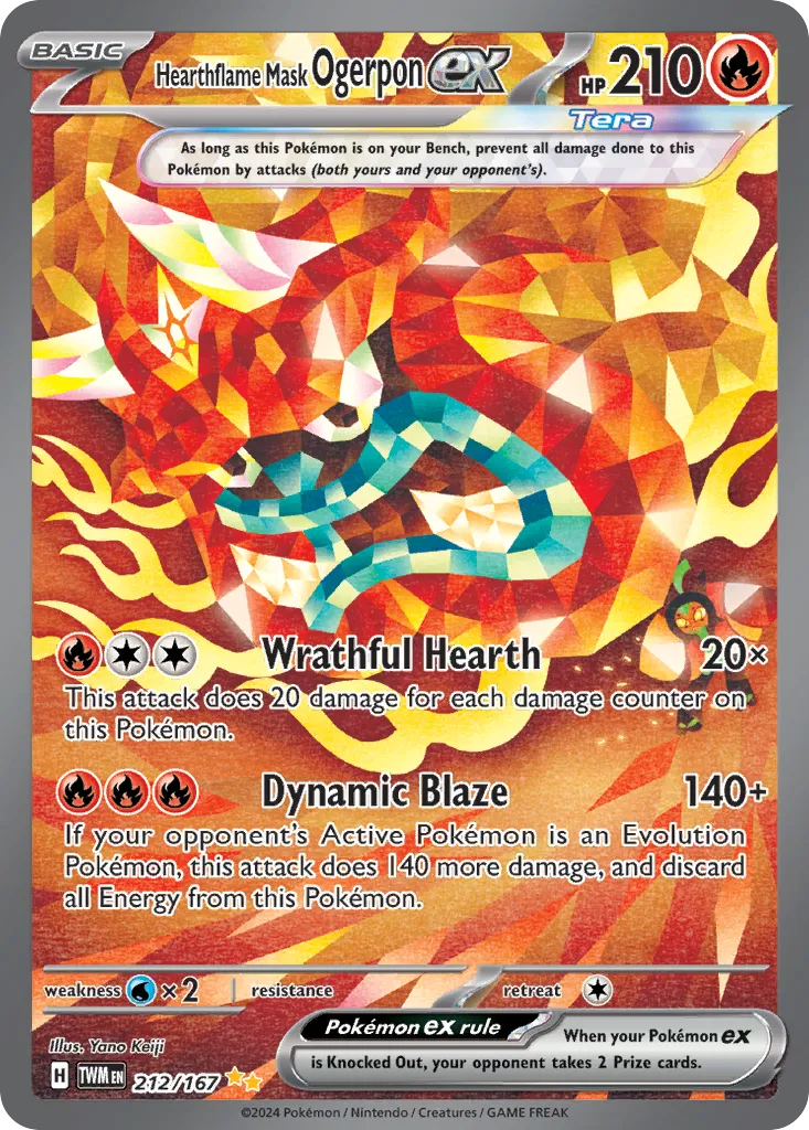 2024 Twilight Masquerade Hearthflame Mask Ogerpon ex #192/167 Ultra Rare card image