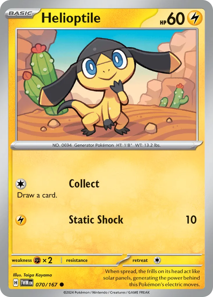 2024 Twilight Masquerade Helioptile #070/167 Common card image