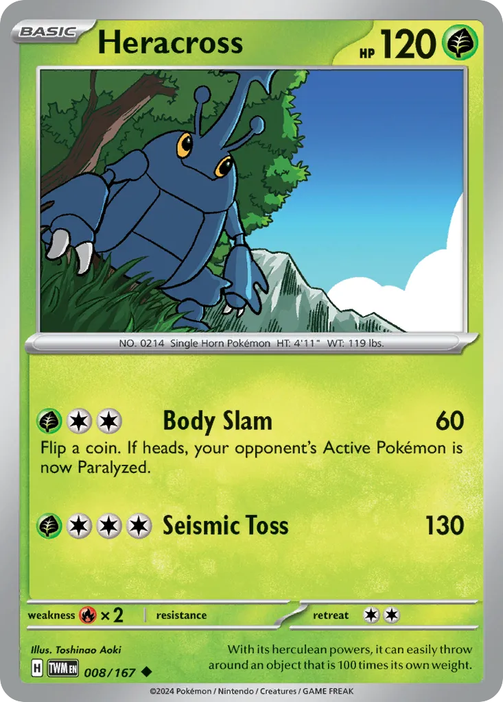 2024 Twilight Masquerade Heracross #008/167 Uncommon card image