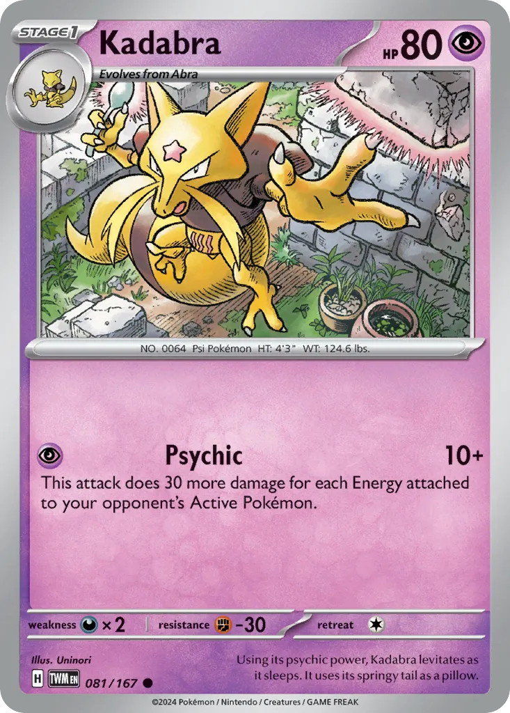 2024 Twilight Masquerade Kadabra #081/167 Common card image