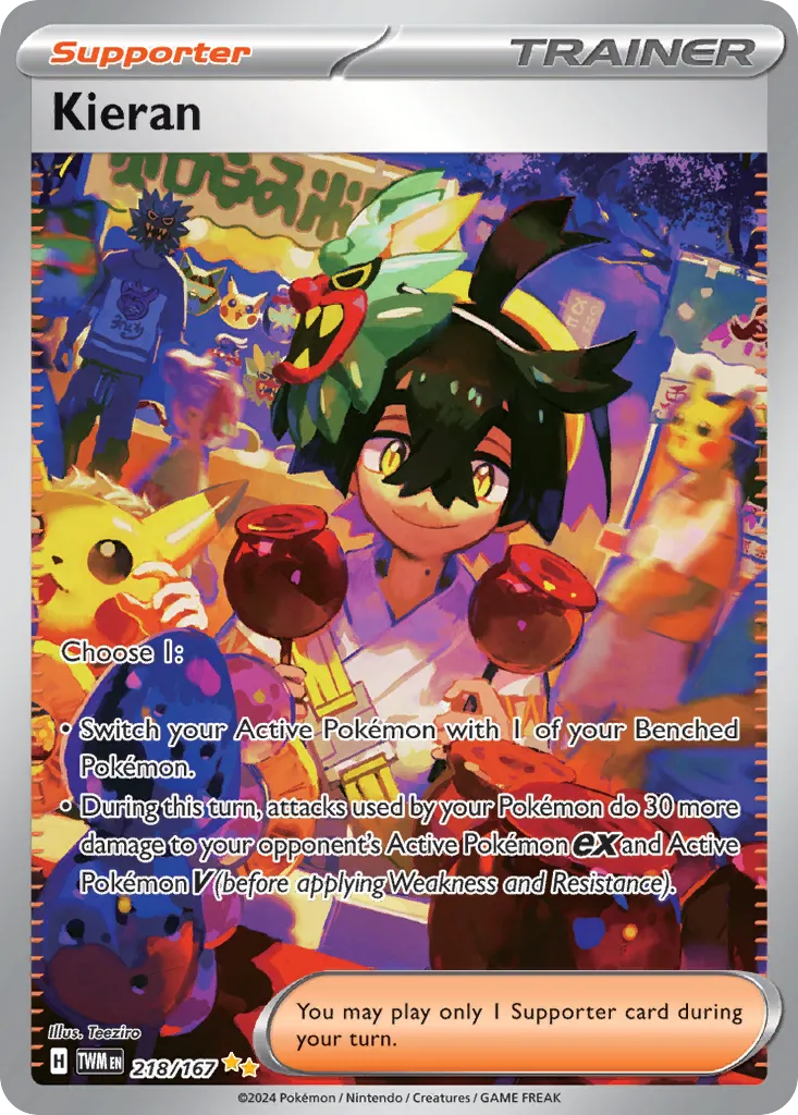 2024 Twilight Masquerade Kieran #218/167 Special Illustration Rare card image