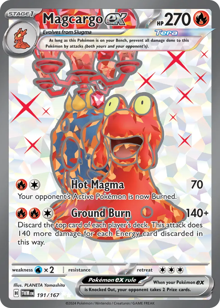 2024 Twilight Masquerade Magcargo ex #191/167 Ultra Rare card image