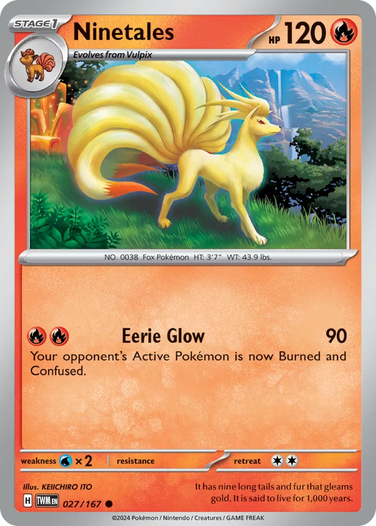 2024 Twilight Masquerade Ninetales #027/167 Common card image