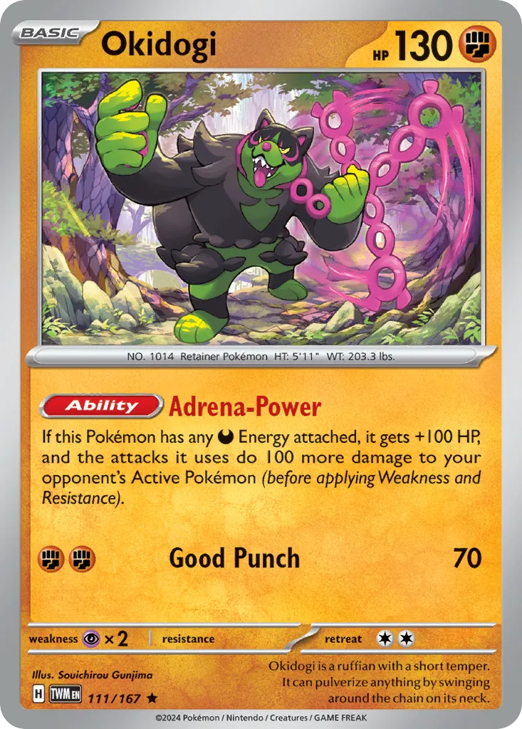 2024 Twilight Masquerade Okidogi #111/167 Rare card image