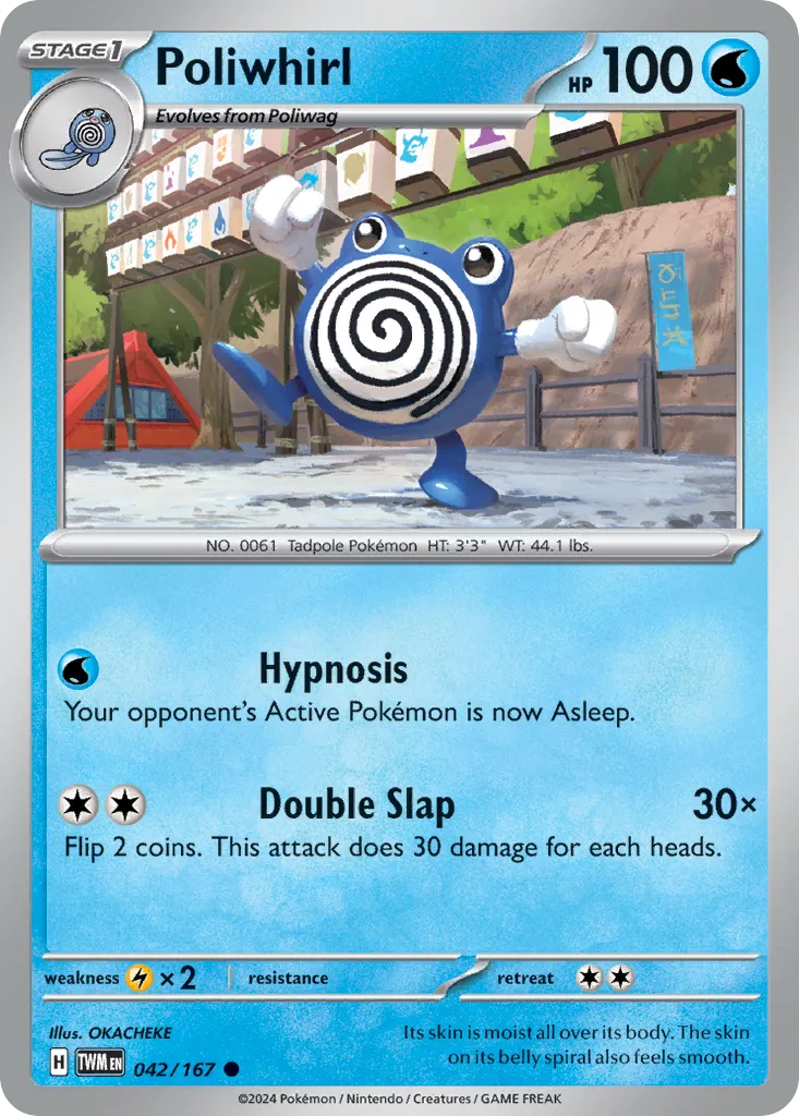 2024 Twilight Masquerade Poliwhirl #042/167 Common card image