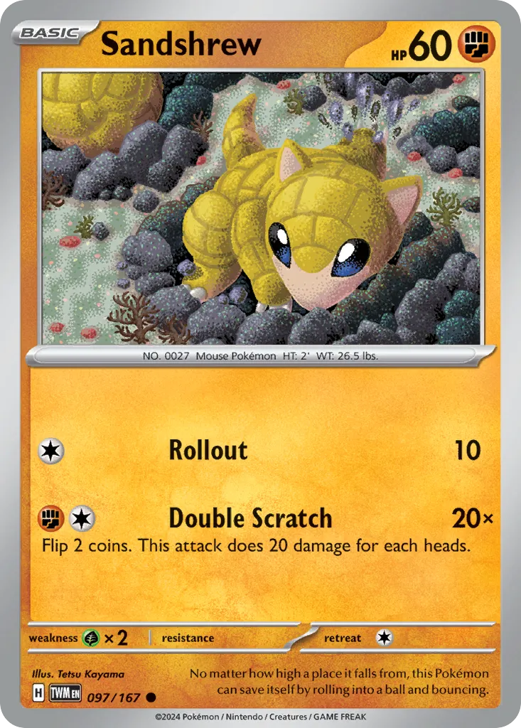 2024 Twilight Masquerade Sandshrew Common #097/167 Common card image