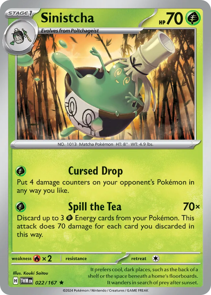 2024 Twilight Masquerade Sinistcha #022/167 Rare card image