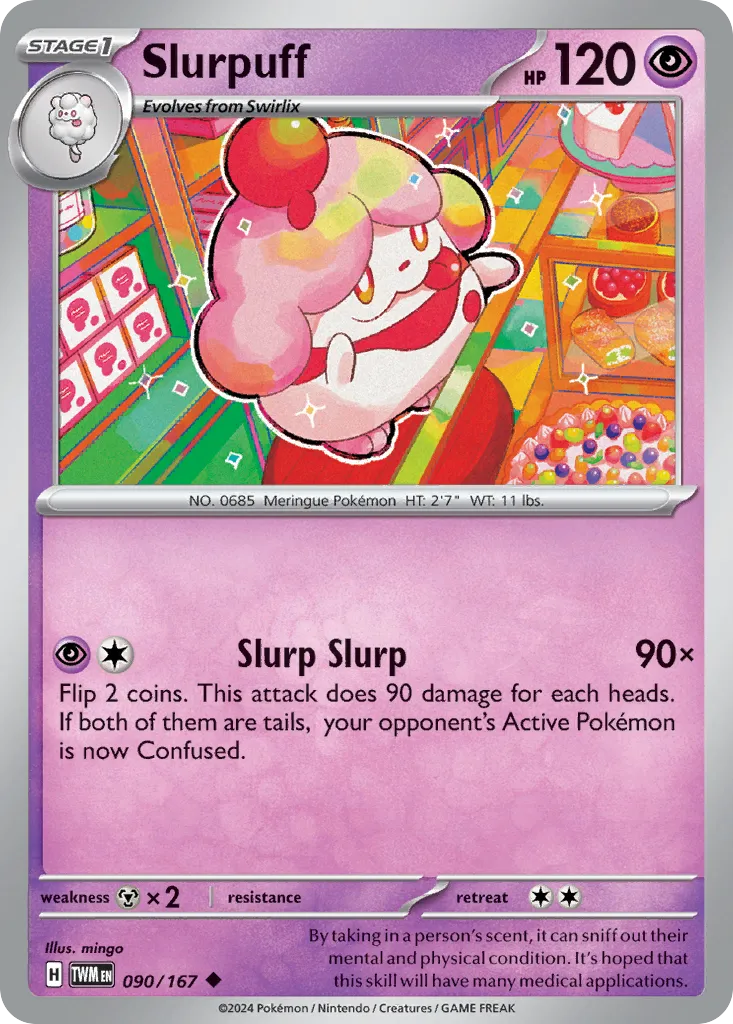 2024 Twilight Masquerade Slurpuff Uncommon #090/167 Uncommon card image