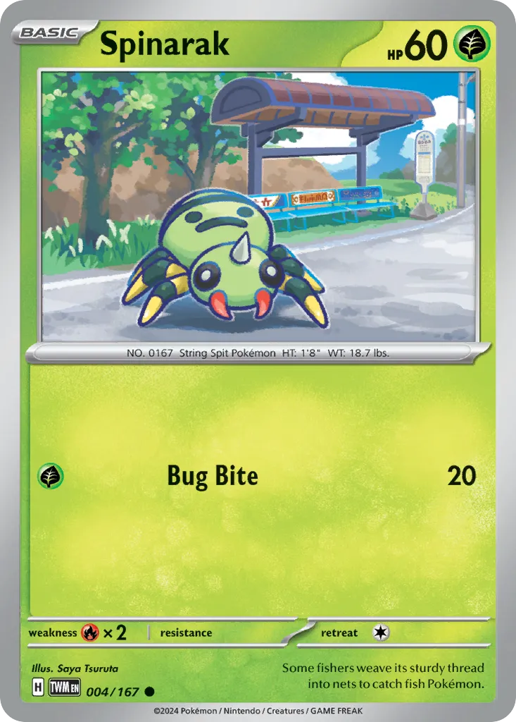 2024 Twilight Masquerade Spinarak #004/167 Common card image