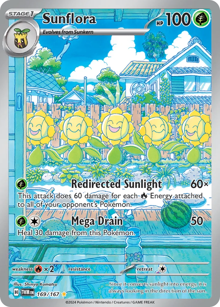 2024 Twilight Masquerade Sunflora #169/167 Illustration Rare card image