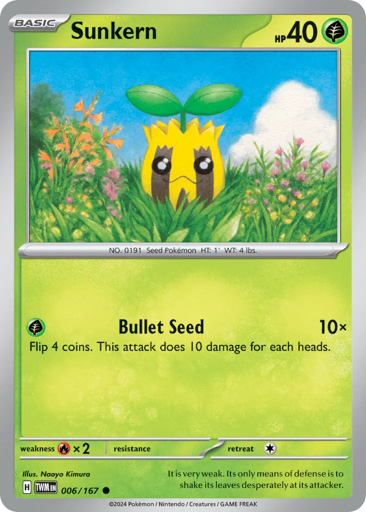2024 Twilight Masquerade Sunkern Common #006/167 Common card image